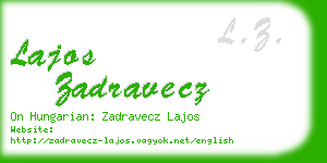 lajos zadravecz business card